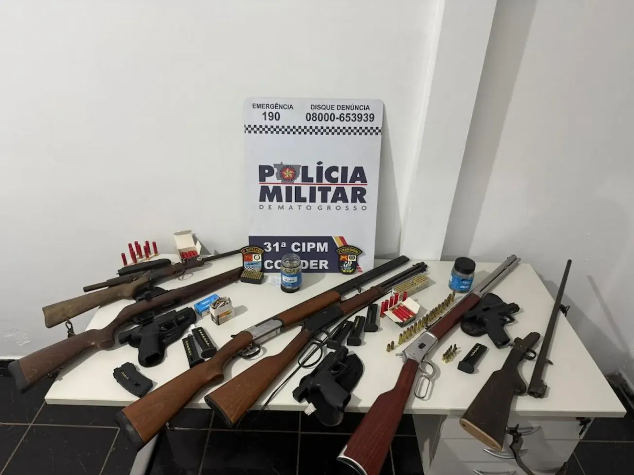 Patrulha Rural prende cinco e apreende nove armas de fogo na zona rural de Colíder
